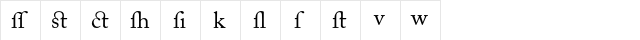 Adobe Caslon Regular Alternate  glyph index