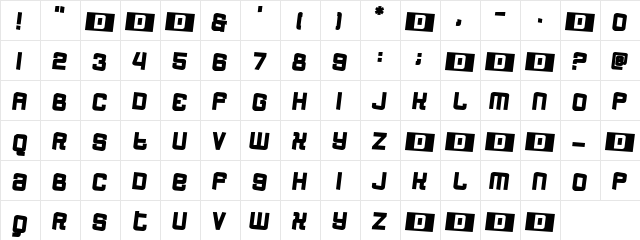 LanceLoud Regular  glyph index
