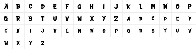 ALIEN INVASION Regular  glyph index