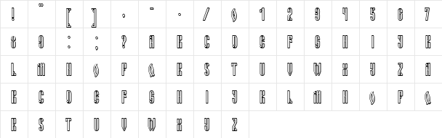Russian Land Shadow Regular  glyph index