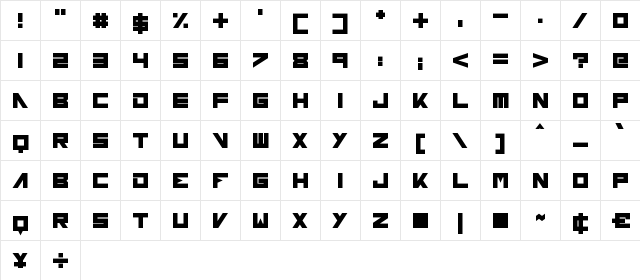 Forever After Regular  glyph index