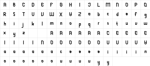 Reyburn Demo Bold  glyph index