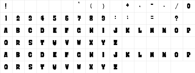 GIANtX Regular  glyph index