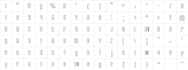 Spinach Outline Regular  glyph index