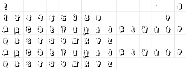 Catch 22 Regular  glyph index
