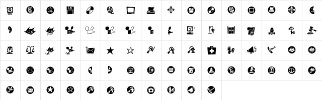 MacDings Regular  glyph index