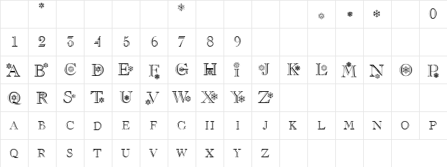 Crib Regular  glyph index