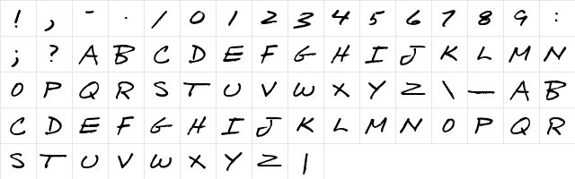 Bigtime Regular  glyph index