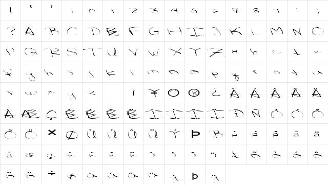 FZ WARPED 32 EX Normal  glyph index