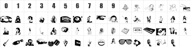 Denise DJ Font Regular  glyph index