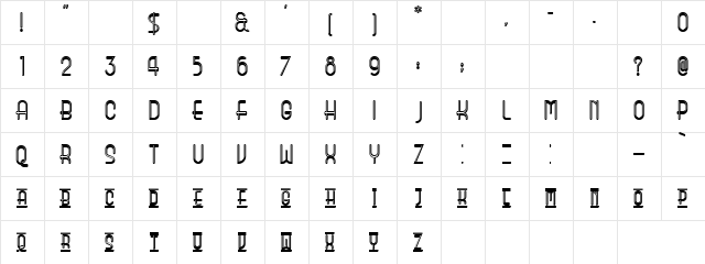 Garage Que Regular  glyph index