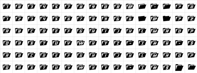 Eyes Only Rotalic Italic  glyph index