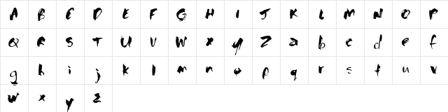 Baloney Regular  glyph index