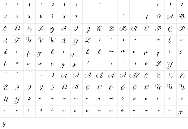 amotim Regular  glyph index
