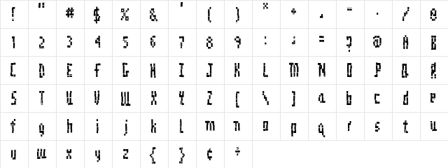 DigitalDecay Normal  glyph index