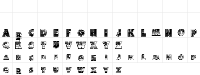 Dreamy Americs Regular  glyph index