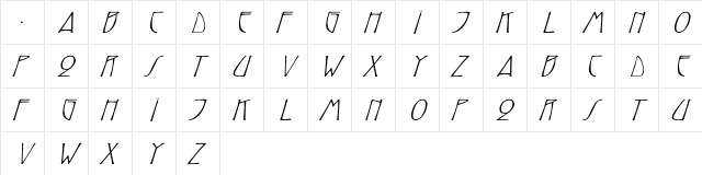 ReynoldCaps Wd italic Italic  glyph index