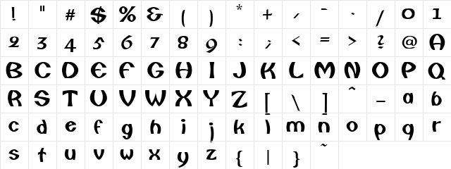 Fisherman Regular  glyph index