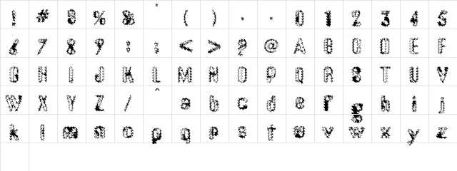 gumuski Regular  glyph index