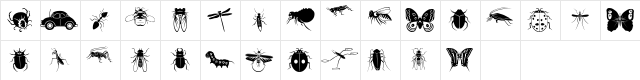 Insecta Regular  glyph index