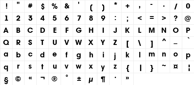 a_AvanteBs ExtraBold  glyph index