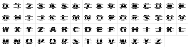Trackers Regular  glyph index