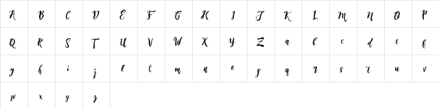 DirtylineRising Brush Free Regular  glyph index