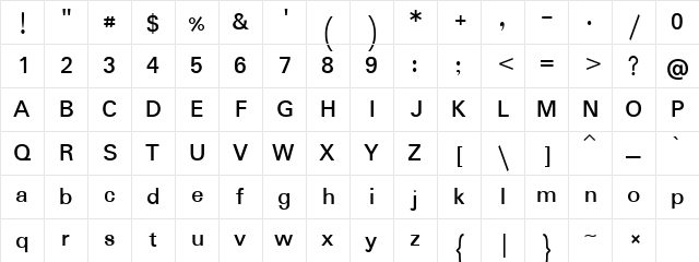 ပိတောက်စာအုပ် Regular  glyph index
