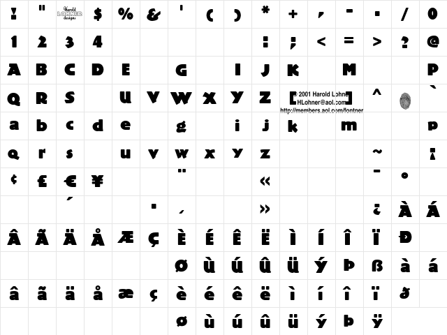 Pub Smooth Demo  glyph index