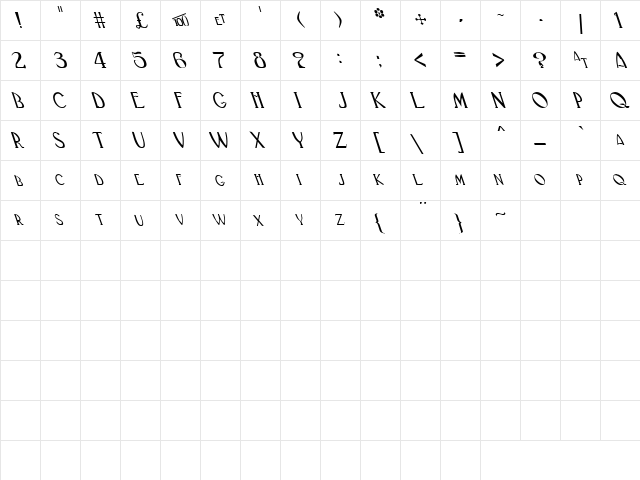 Ampere 2 Regular  glyph index