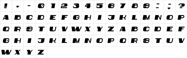 Bigger Book Italic  glyph index