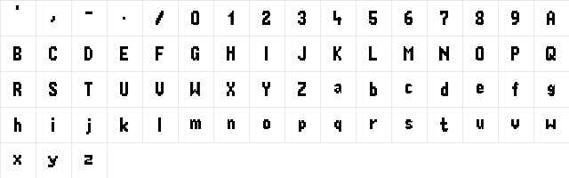 Combino Klein Regular  glyph index