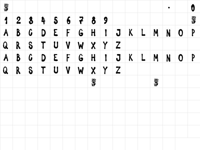 Spray Letters Regular  glyph index