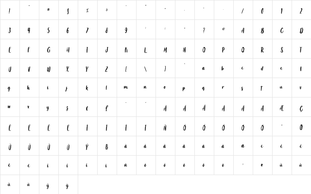 Coaster Quake - Personal Use Regular  glyph index