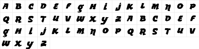 vtks Lemon Drop Regular  glyph index