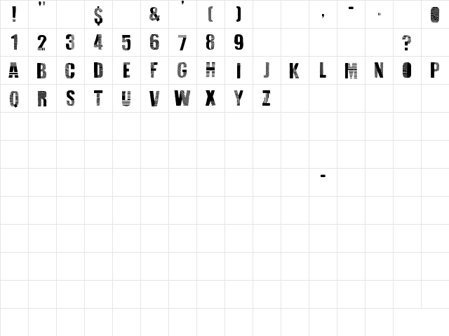 Folk Festival Regular  glyph index