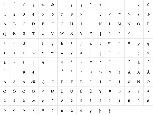 Adobe Arabic Regular  glyph index