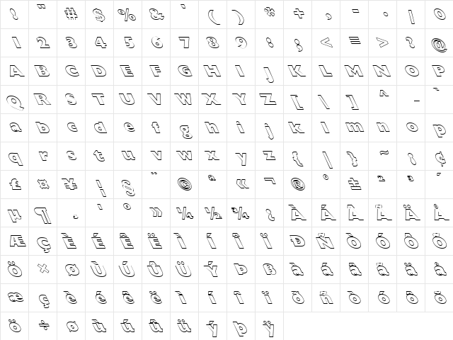 FZ BASIC 57 HOLLOW LEFTY Normal  glyph index