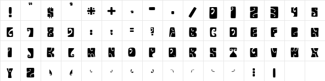 Psychedelic FillmoreWestA  glyph index