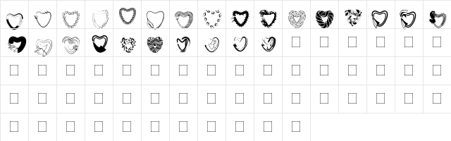 bc-fontabulous-hearts Regular  glyph index