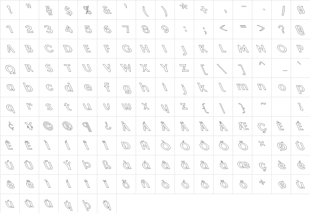 FZ BASIC 14 HOLLOW LEFTY Normal  glyph index