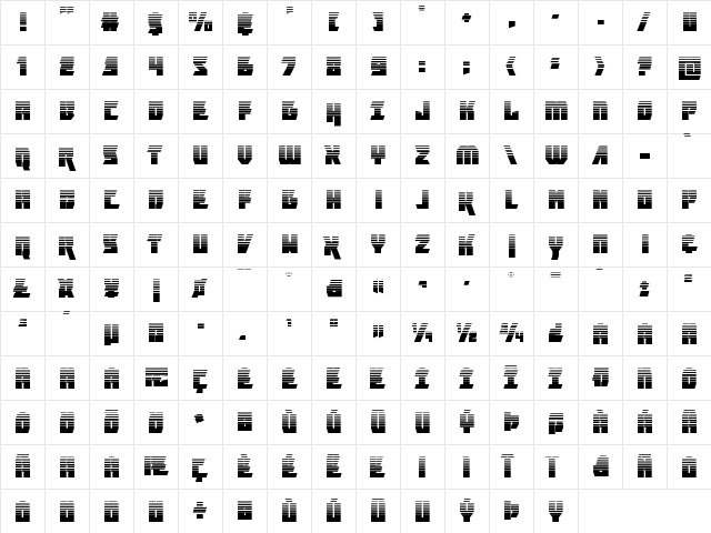 Furiosa Halftone Regular  glyph index