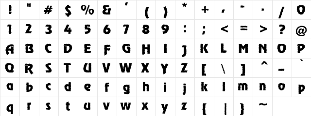 Grunge Siskel Normal Regular  glyph index