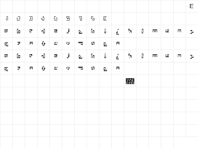 AMazingThin Regular  glyph index