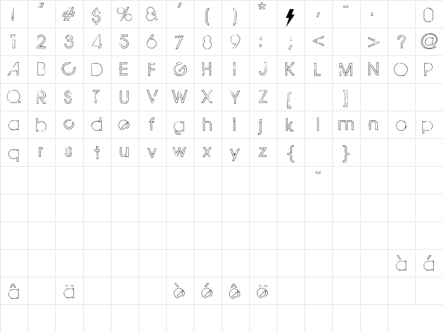 THE MAPLE ORIGINS Regular  glyph index