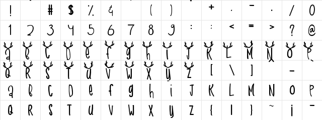 Snow Deer Regular  glyph index