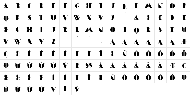 Magic Magic Regular  glyph index