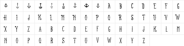 FT Anchor Yard Regular  glyph index