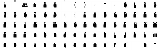 DXS Tulo Regular  glyph index