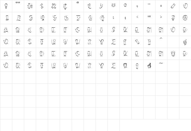 CK Frankenstein Regular  glyph index